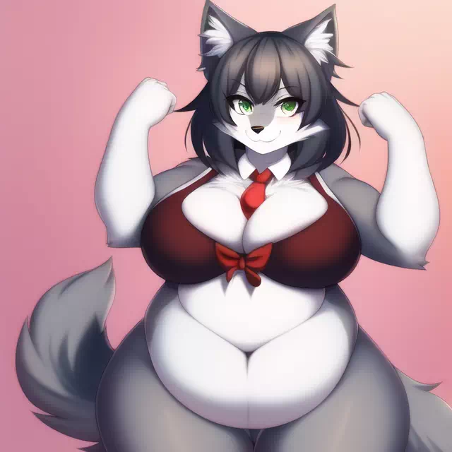 novelAI fat wolf girl