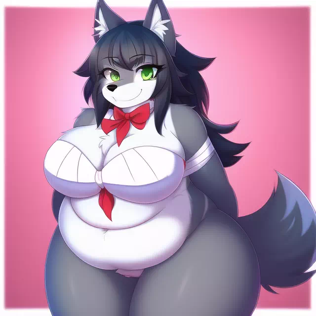 novelAI fat wolf girl