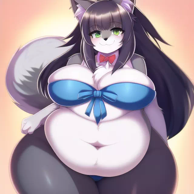 novelAI fat wolf girl
