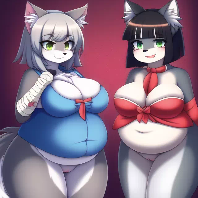 novelAI fat wolf girl