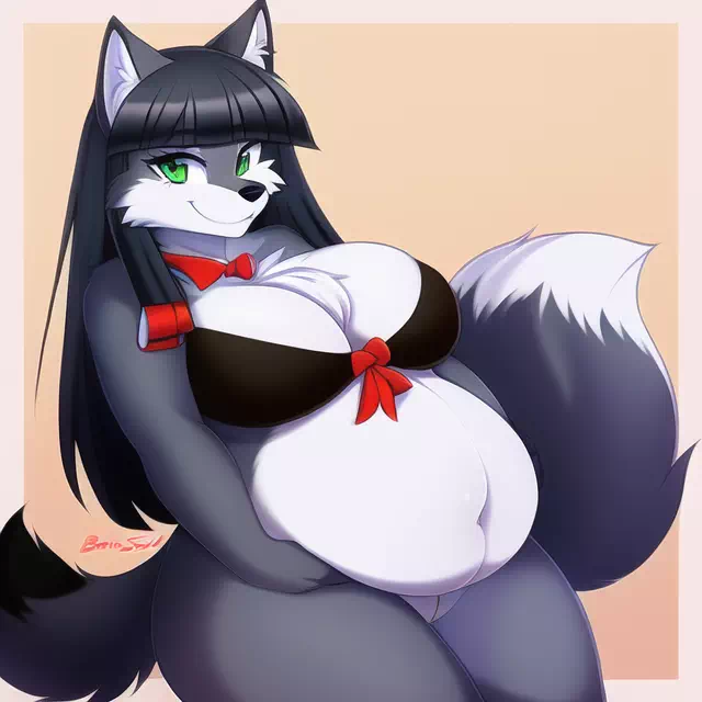 novelAI fat wolf girl