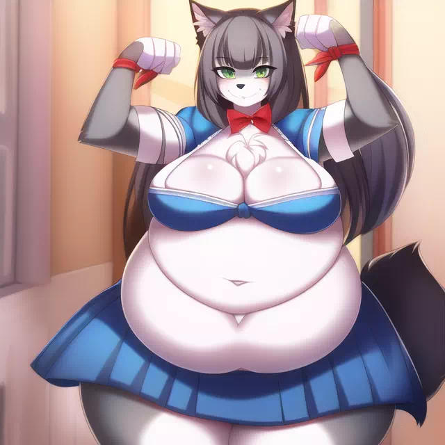 novelAI fat wolf girl