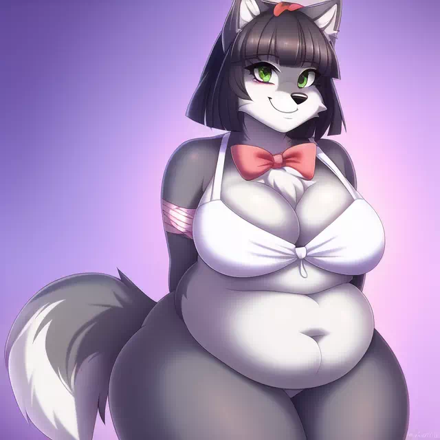 novelAI fat wolf girl