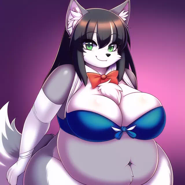 novelAI fat wolf girl