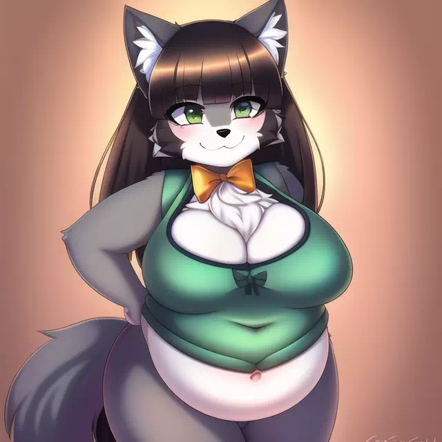 novelAI fat wolf girl