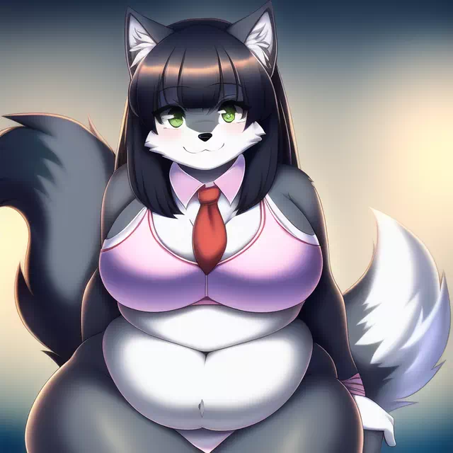 novelAI fat wolf girl