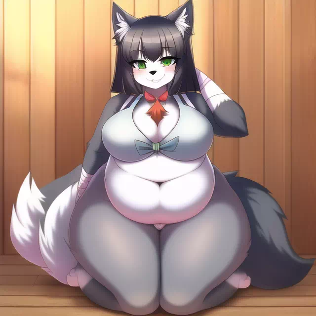 novelAI fat wolf girl