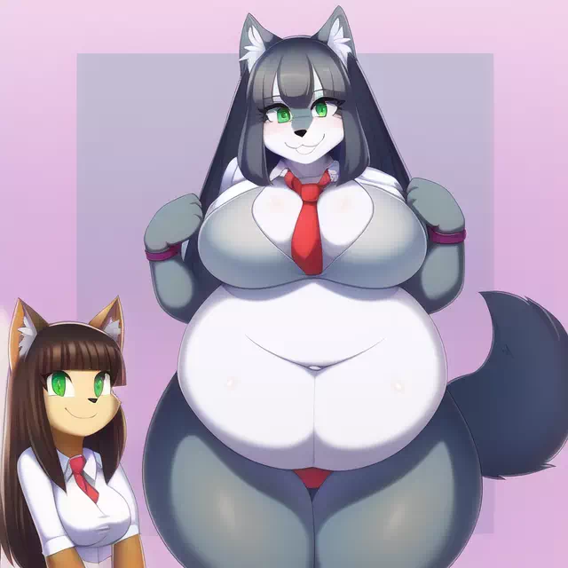 novelAI fat wolf girl