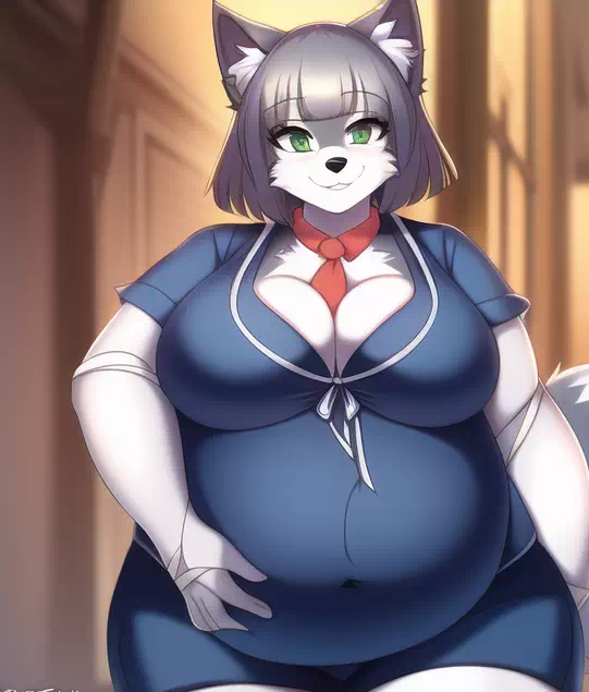 novelAI fat wolf girl