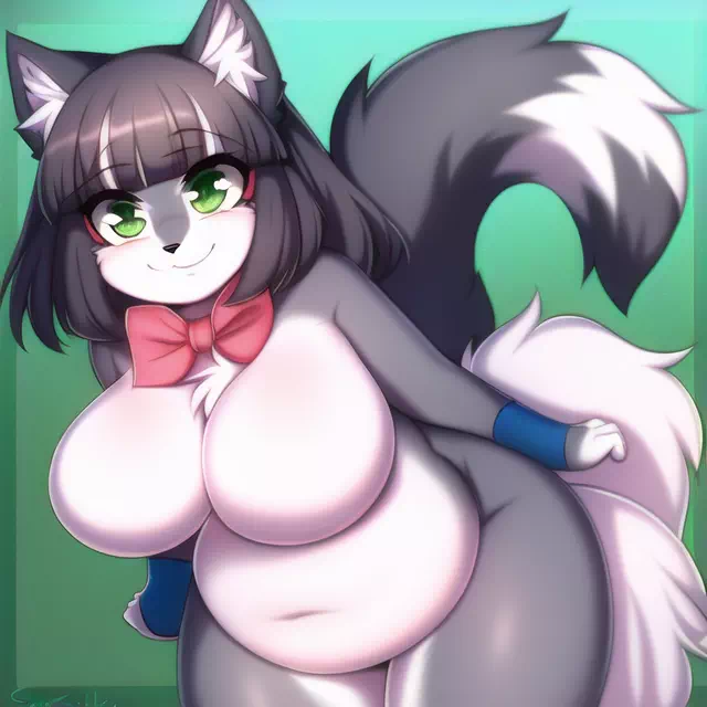 novelAI fat wolf girl