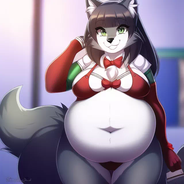 novelAI fat wolf girl