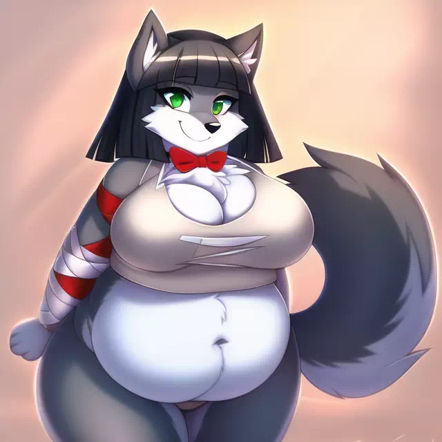 novelAI fat wolf girl