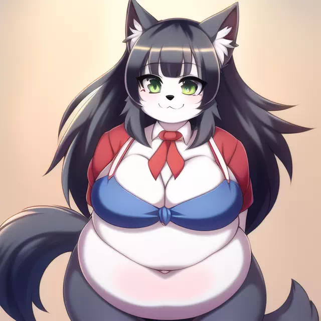 novelAI fat wolf girl