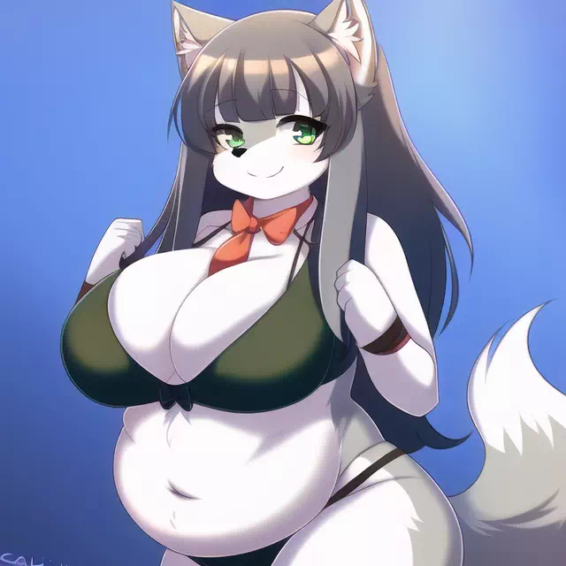 novelAI fat wolf girl