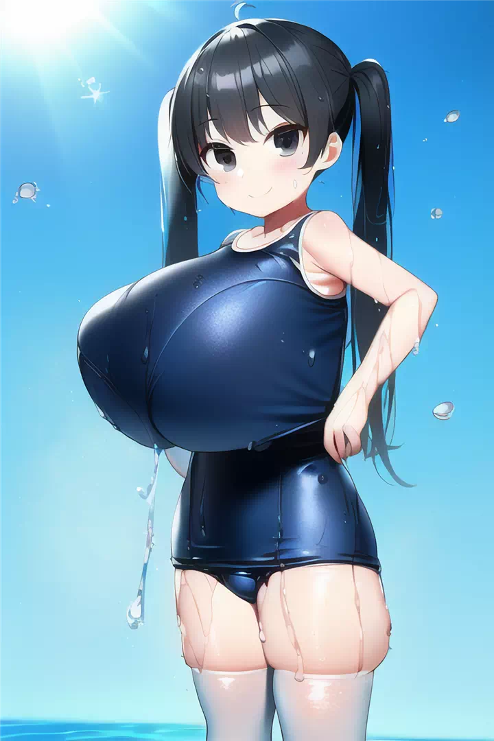 スク水ロリ爆乳少女