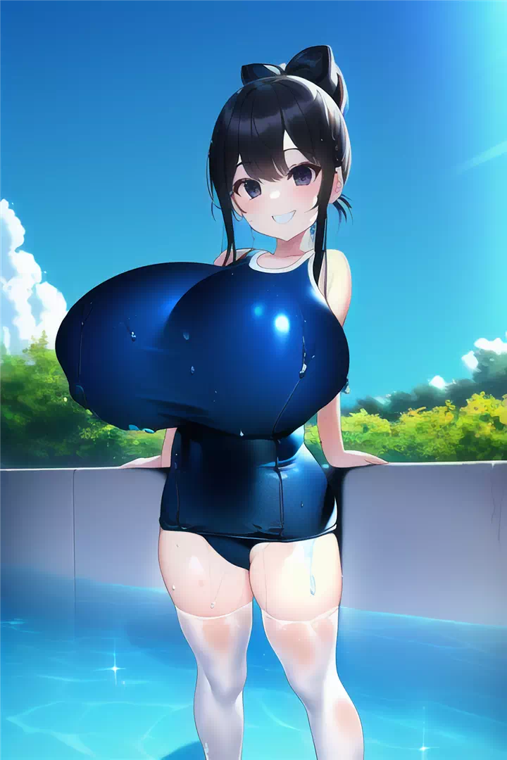 スク水ロリ爆乳少女