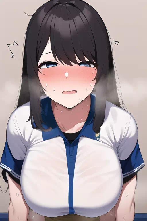 Soccer girl after playing あついよー