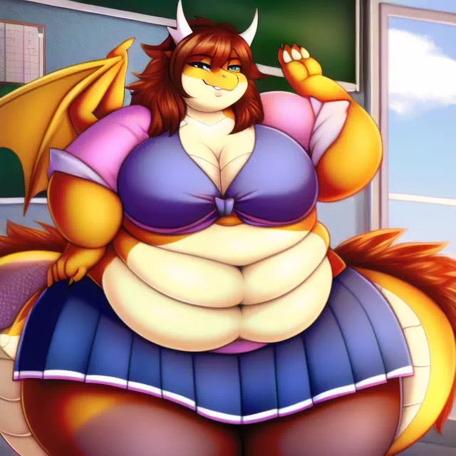 novelAI fat dragon girl furry