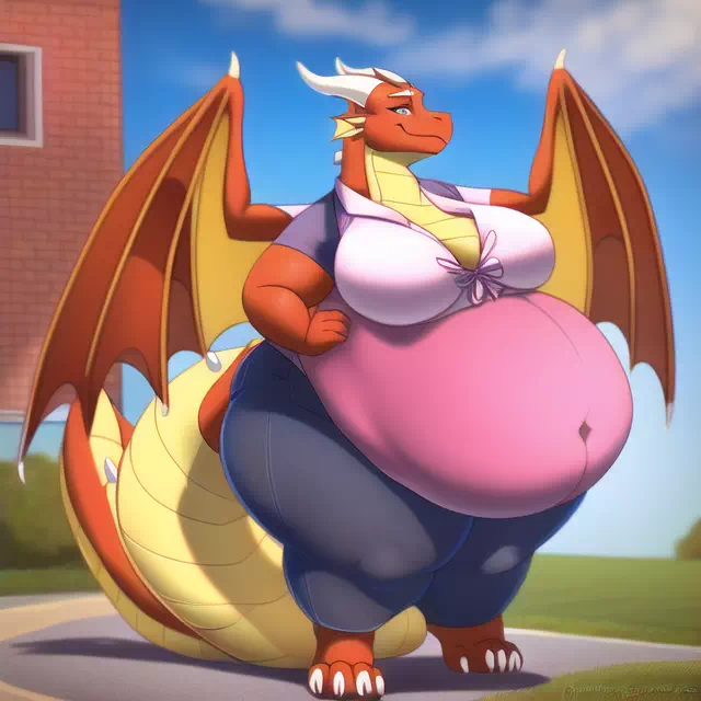 novelAI fat dragon girl furry