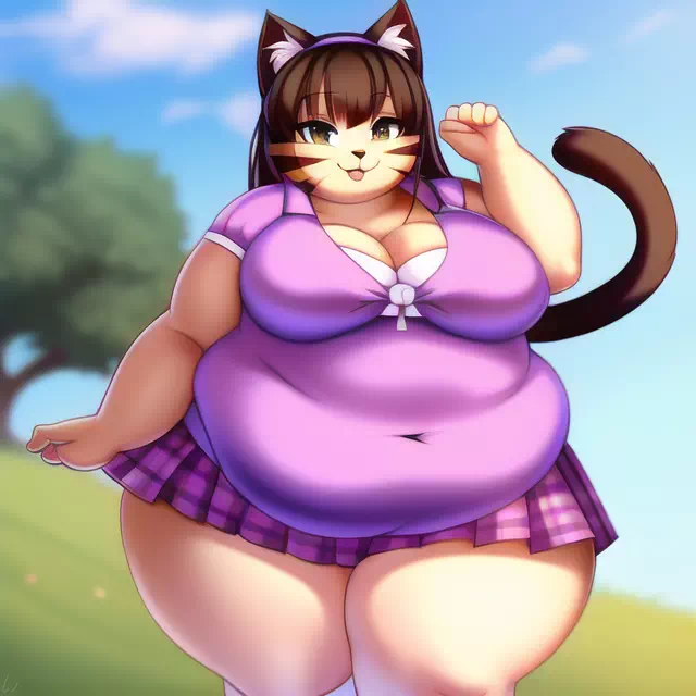 novelAI fat cat kemo girl