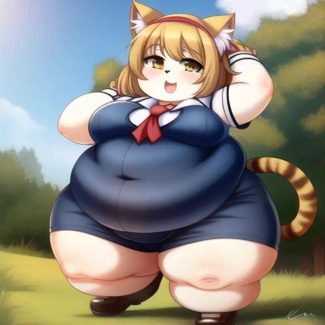 novelAI fat cat kemo girl