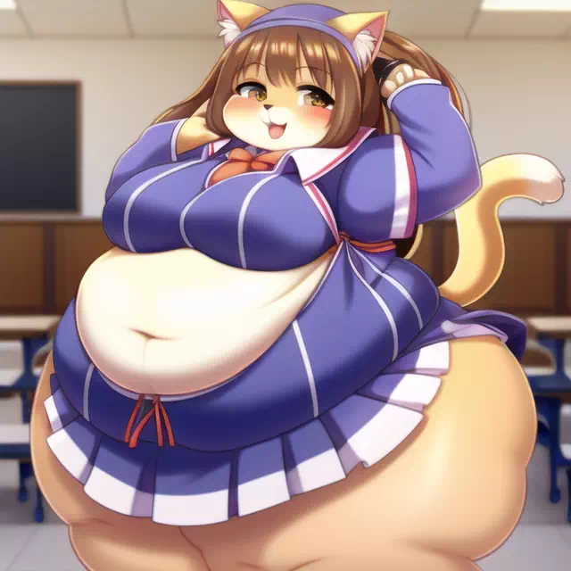 novelAI fat cat kemo girl