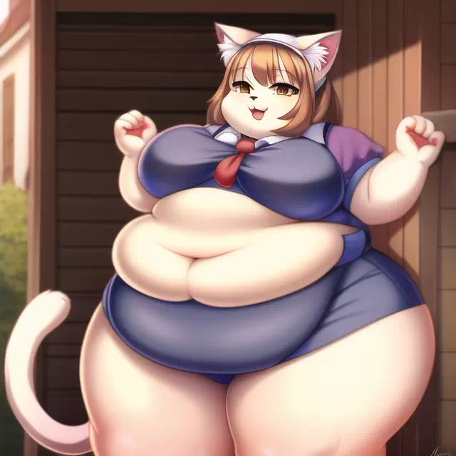 novelAI fat cat kemo girl