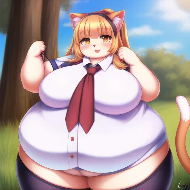 novelAI fat cat kemo girl