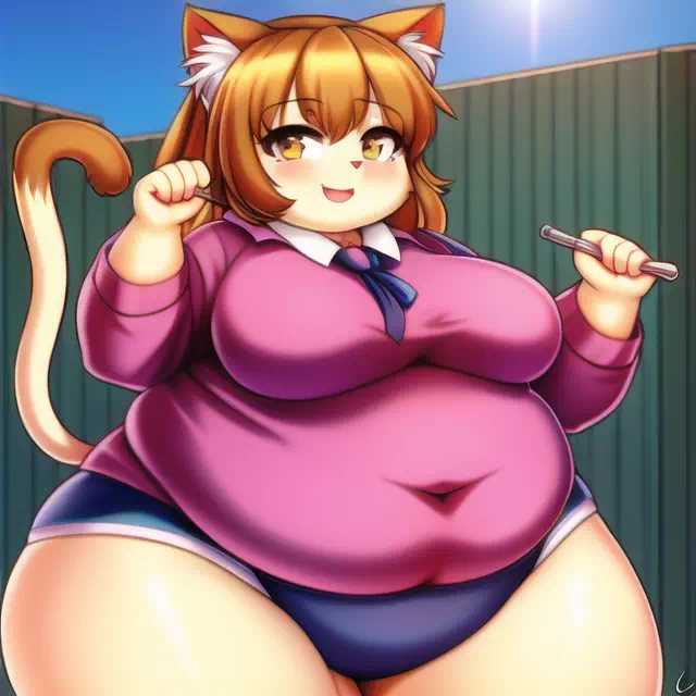 novelAI fat cat kemo girl