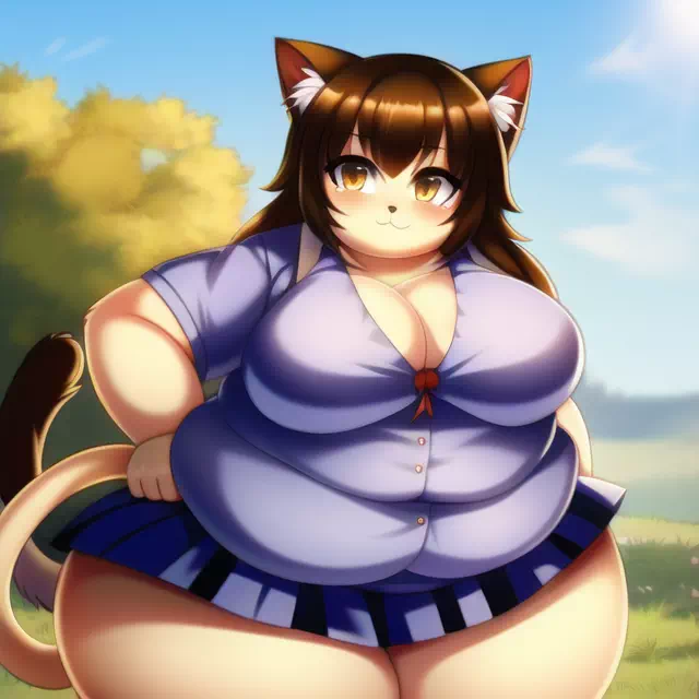 novelAI fat cat kemo girl