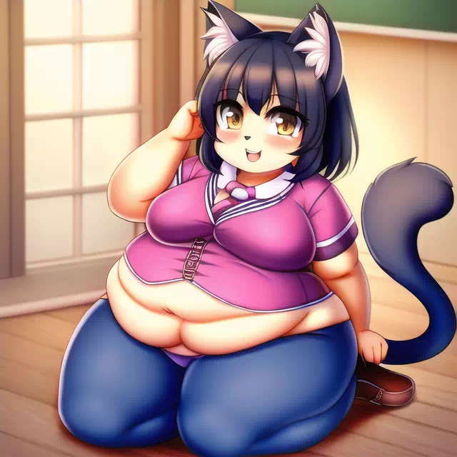 novelAI fat cat kemo girl