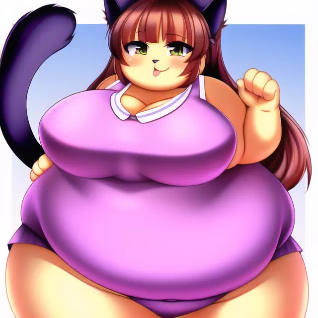 novelAI fat cat kemo girl