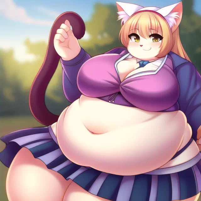 novelAI fat cat kemo girl