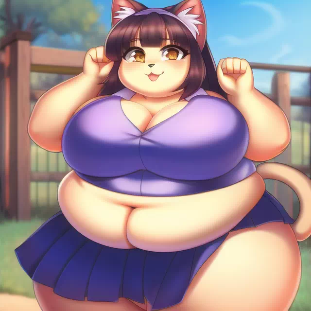 novelAI fat cat kemo girl