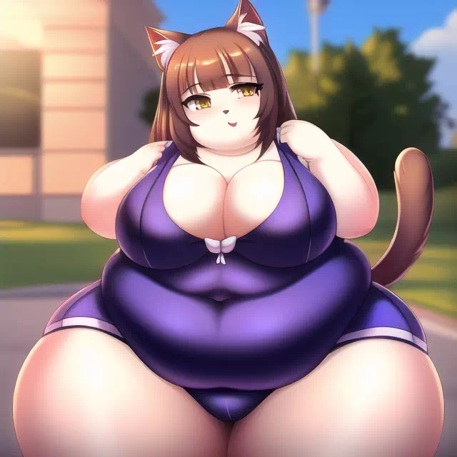 novelAI fat cat kemo girl