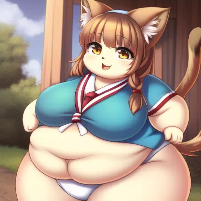 novelAI fat cat kemo girl