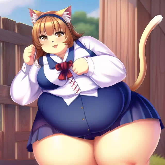 novelAI fat cat kemo girl