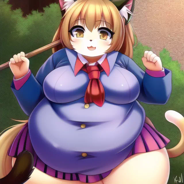 novelAI fat cat kemo girl