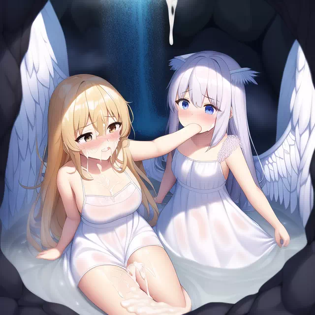 Angels at the fountain of cum