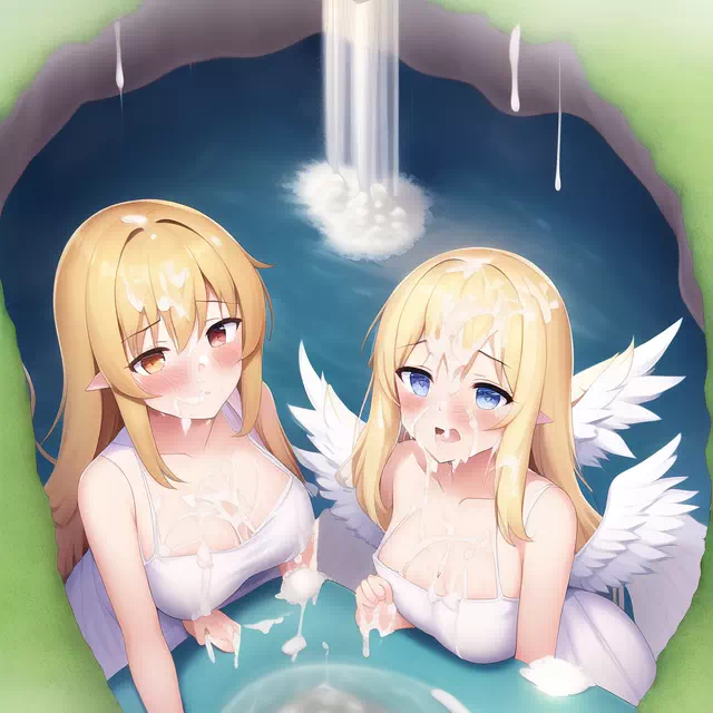 Angels at the fountain of cum