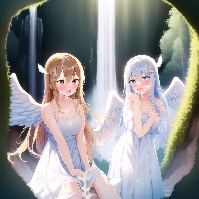 Angels at the fountain of cum