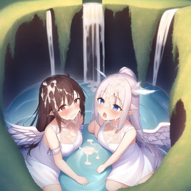 Angels at the fountain of cum