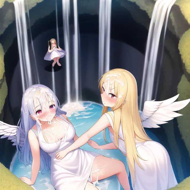 Angels at the fountain of cum