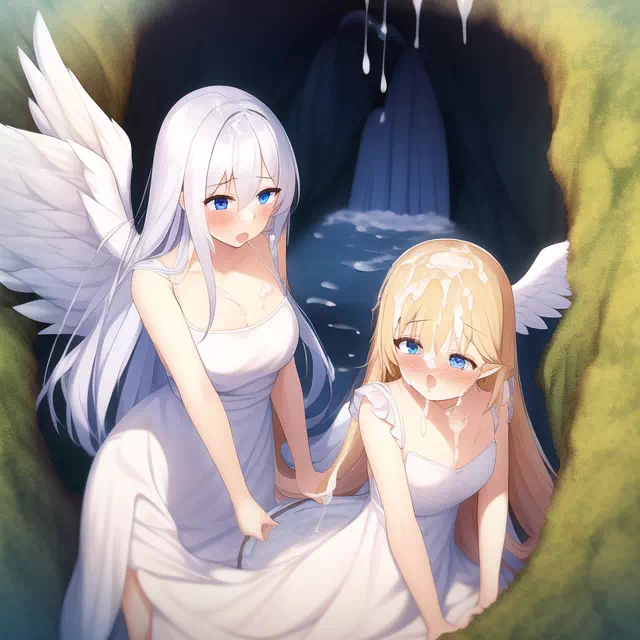 Angels at the fountain of cum