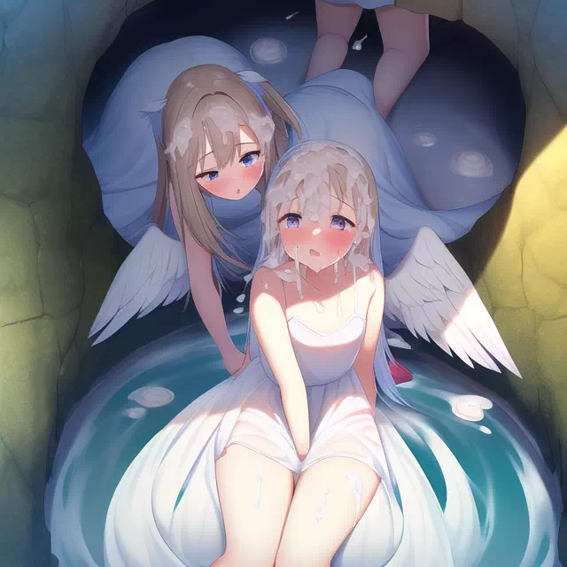 Angels at the fountain of cum