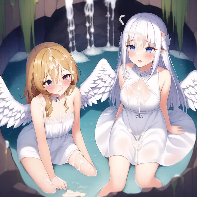 Angels at the fountain of cum