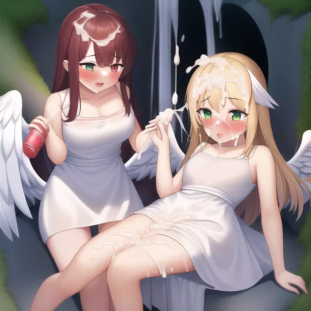 Angels at the fountain of cum