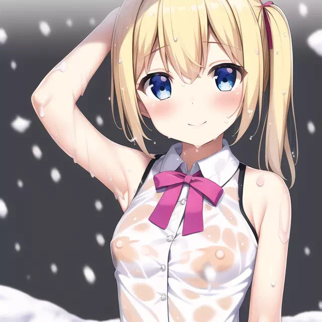 久しぶりに雪を見てはしゃいでしまい汗だくになった金髪ちゃん??