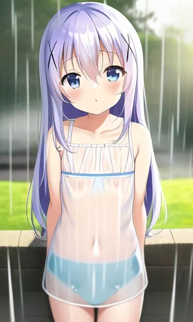 雨で濡れたチノちゃん??