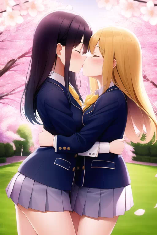 ブレザーの百合カップル